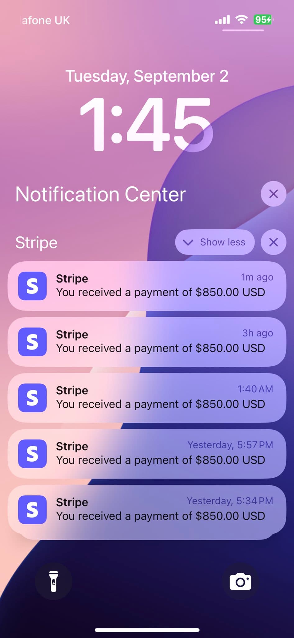 Stripe payment notifications on a merchant's phone